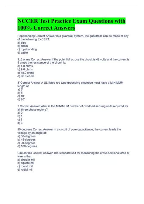 nccer test questions and answers|nccer practice questions and answers.